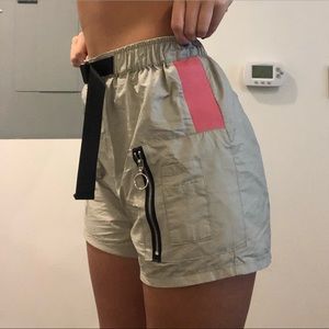 High waisted cargo shorts